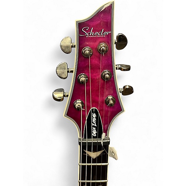 Used Schecter Guitar Research Omen Extreme 6 Magenta Solid Body Electric Guitar