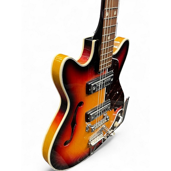 Used Silvertone 319.14559 3 Tone Sunburst Hollow Body Electric Guitar