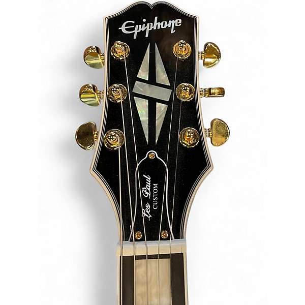 Used 2025 Epiphone Les Paul Custom Black Solid Body Electric Guitar