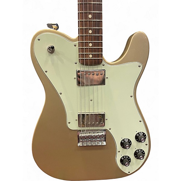 Used Fender Chris Shiflett Telecaster Deluxe Shoreline Gold Solid Body Electric Guitar