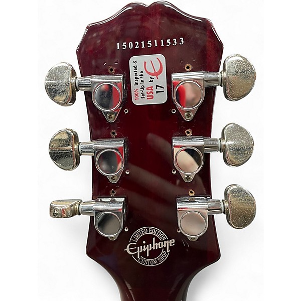 Used Epiphone Les Paul Custom Burgundy Solid Body Electric Guitar