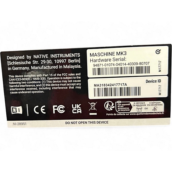 Used Native Instruments Maschine MKIII MIDI Controller