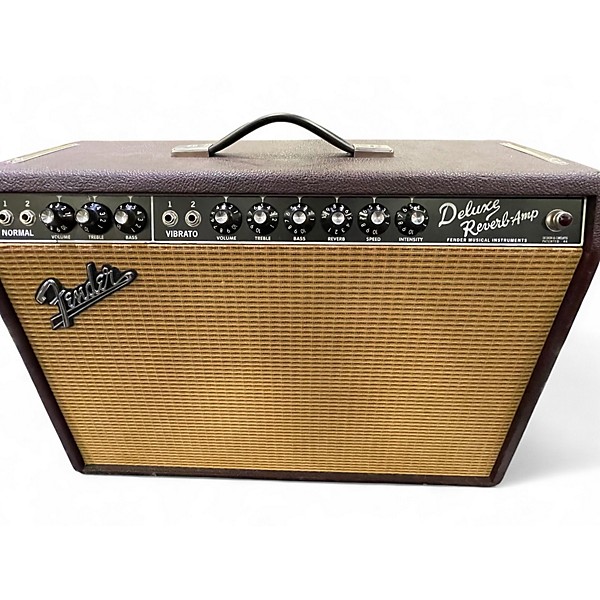 Used Fender '65 Deluxe Reverb Vintage Reissue Amp - Wine Red Tube Guitar Combo Amp