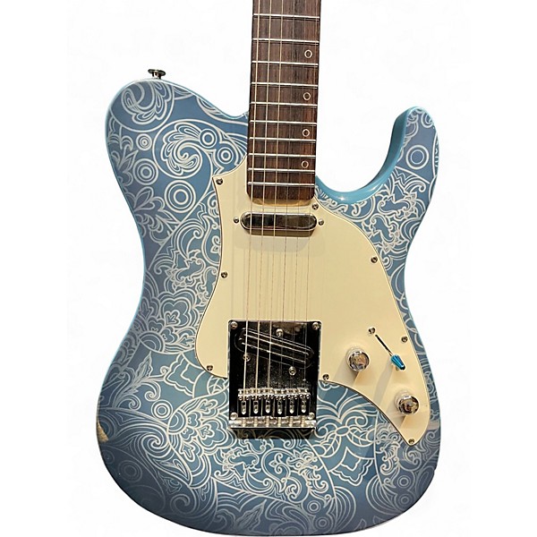 Used Westcreek Guitars TT20 Light Blue Paisley Solid Body Electric Guitar