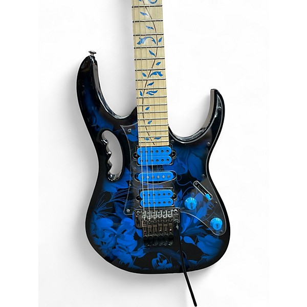 Used Ibanez JEM777P-BFP Blue Floral Solid Body Electric Guitar