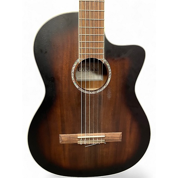 Used Cordoba C4-CE dark sunburst Classical Acoustic Electric Guitar
