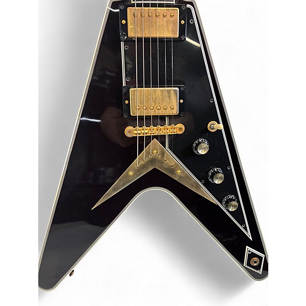 Used Gibson Flying V Custom Black Solid Body Electric Guitar