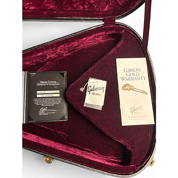 Used Gibson Flying V Custom Black Solid Body Electric Guitar