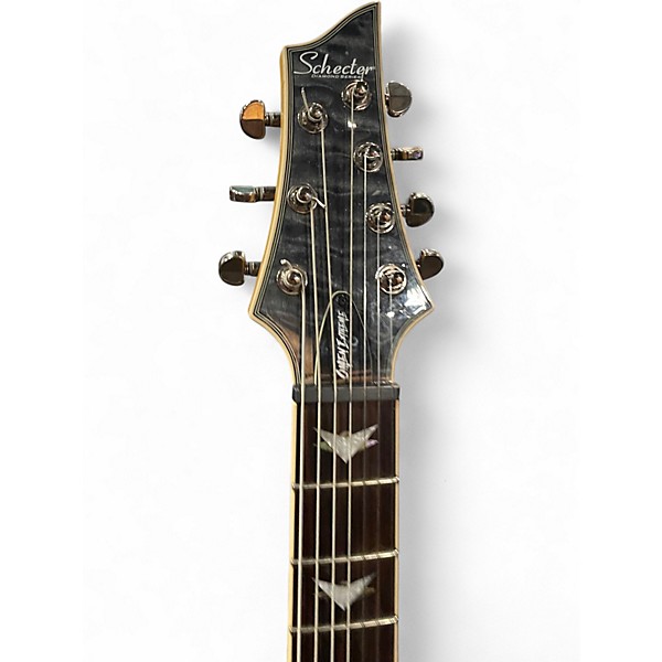 Used Schecter Guitar Research Omen Extreme 7 See Thru Black Solid Body Electric Guitar