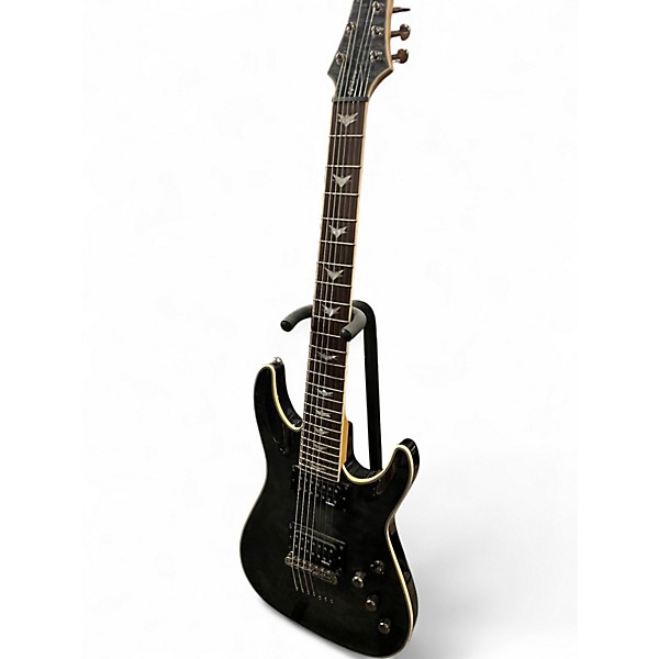Used Schecter Guitar Research Omen Extreme 7 See Thru Black Solid Body Electric Guitar