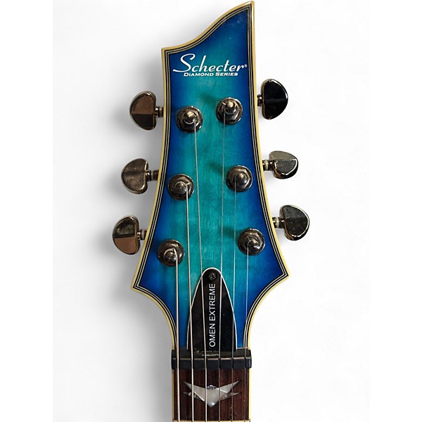 Used Schecter Guitar Research Omen Extreme 6 Blue Solid Body Electric Guitar