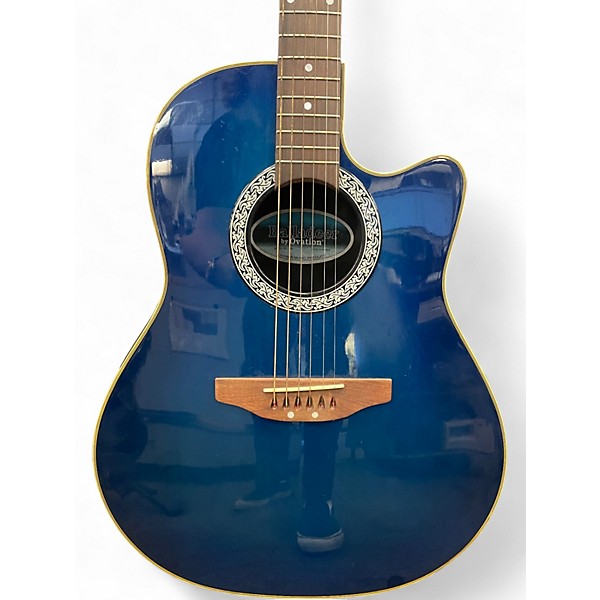 Used Ovation Balladeer Blue Acoustic Electric Guitar