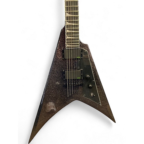 Used ESP LTD Kirk Hammett KH-V Black Sparkle Solid Body Electric Guitar
