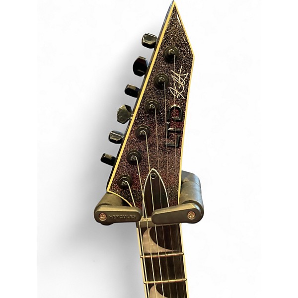 Used ESP LTD Kirk Hammett KH-V Black Sparkle Solid Body Electric Guitar