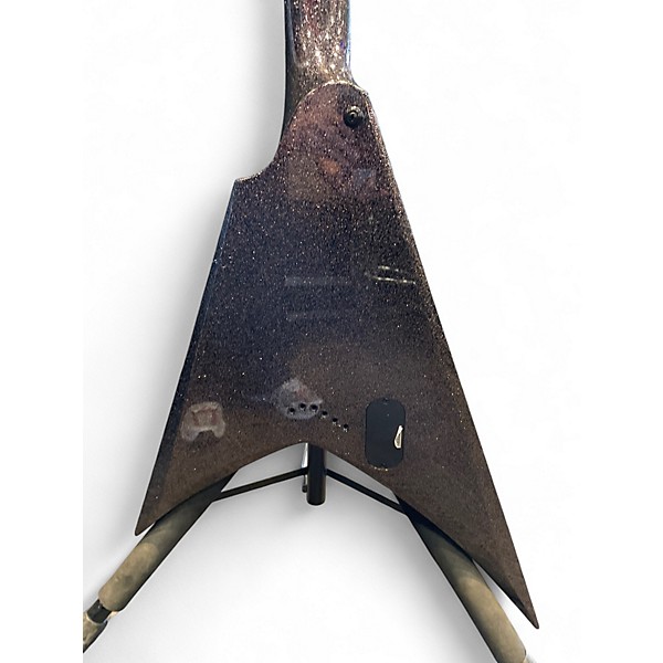 Used ESP LTD Kirk Hammett KH-V Black Sparkle Solid Body Electric Guitar