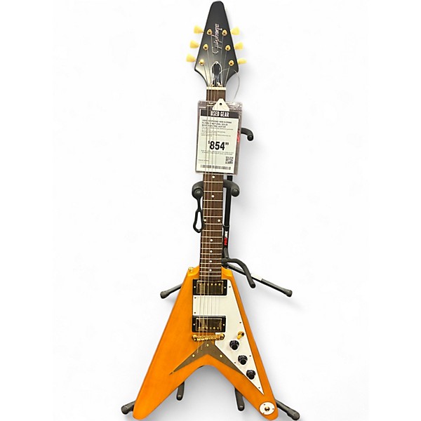 Used Epiphone 1958 Korina Flying V Natural Solid Body Electric Guitar