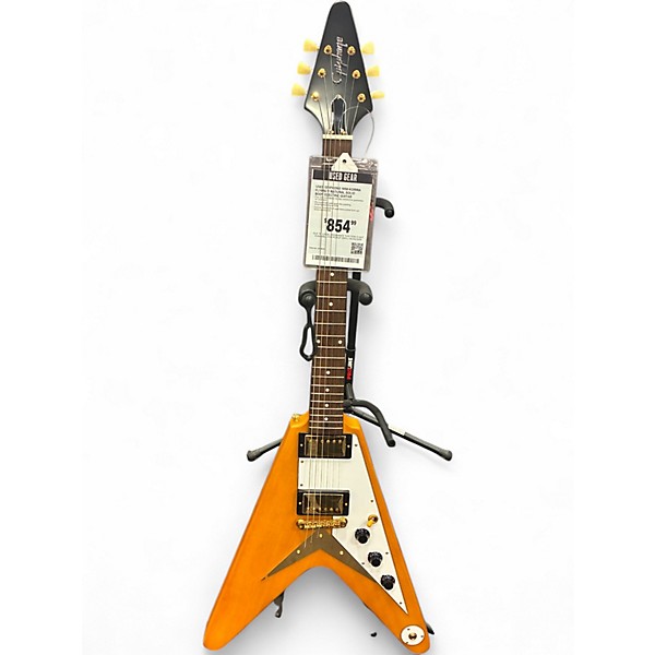 Used Epiphone 1958 Korina Flying V Natural Solid Body Electric Guitar