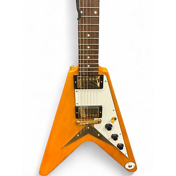 Used Epiphone 1958 Korina Flying V Natural Solid Body Electric Guitar