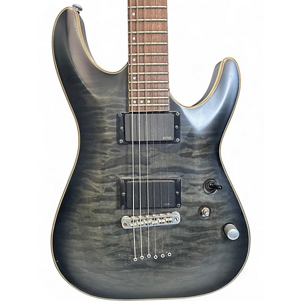 Used Schecter Guitar Research C1 Platinum Black and Silver Solid Body Electric Guitar