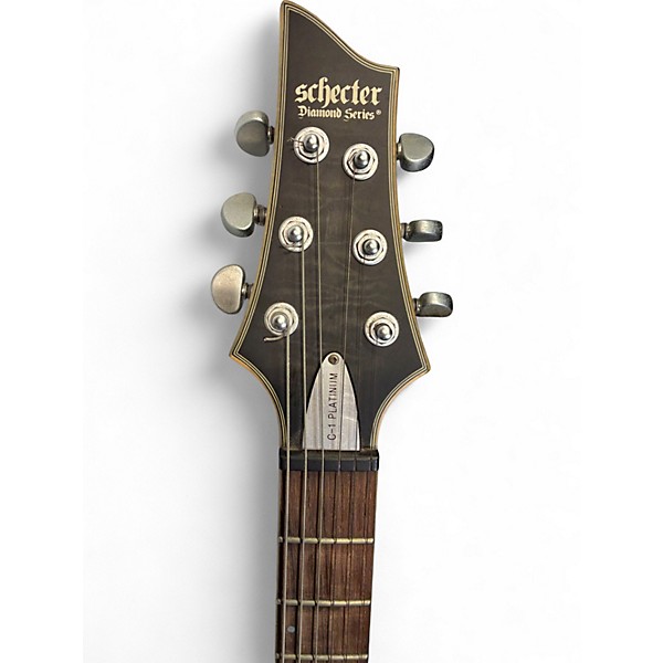 Used Schecter Guitar Research C1 Platinum Black and Silver Solid Body Electric Guitar