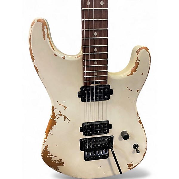 Used Charvel Pro-Mod Relic Series SD1 HH FFR PF White Solid Body Electric Guitar