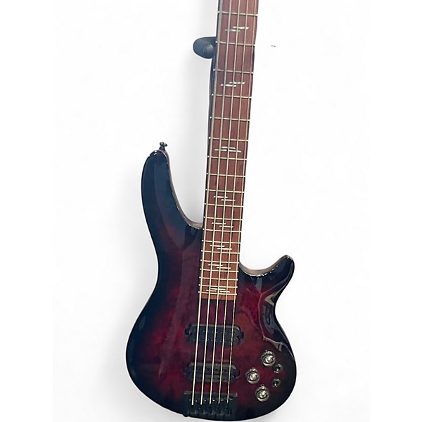 Used Schecter Guitar Research omen elite 5 Candy Red Burst Electric Bass Guitar