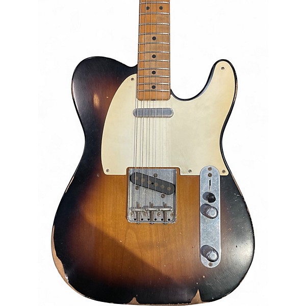 Used Fender Road Worn 1950S Telecaster 2 Tone Sunburst Solid Body Electric Guitar