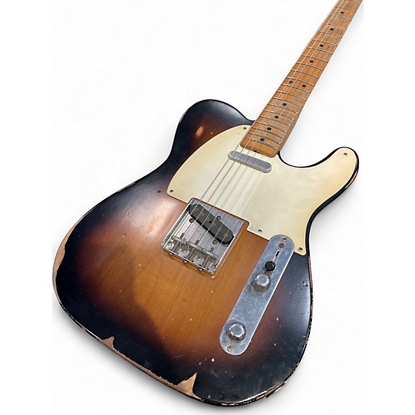 Used Fender Road Worn 1950S Telecaster 2 Tone Sunburst Solid Body Electric Guitar