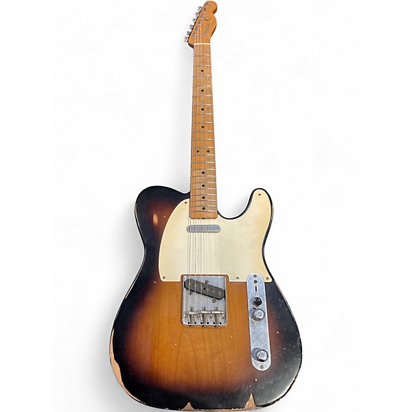 Used Fender Road Worn 1950S Telecaster 2 Tone Sunburst Solid Body Electric Guitar