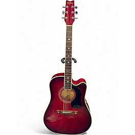 Used Washburn D-17CE Wine Red Acoustic Electric Guitar