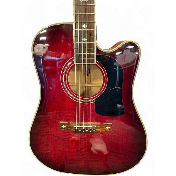 Used Washburn D-17CE Wine Red Acoustic Electric Guitar