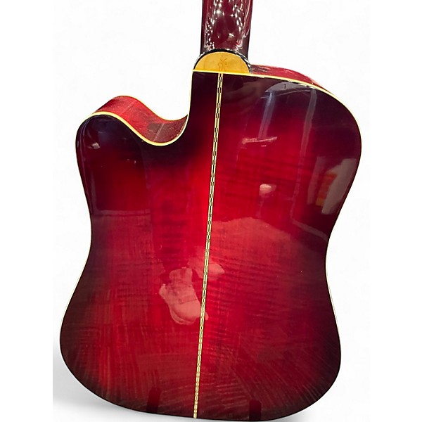 Used Washburn D-17CE Wine Red Acoustic Electric Guitar