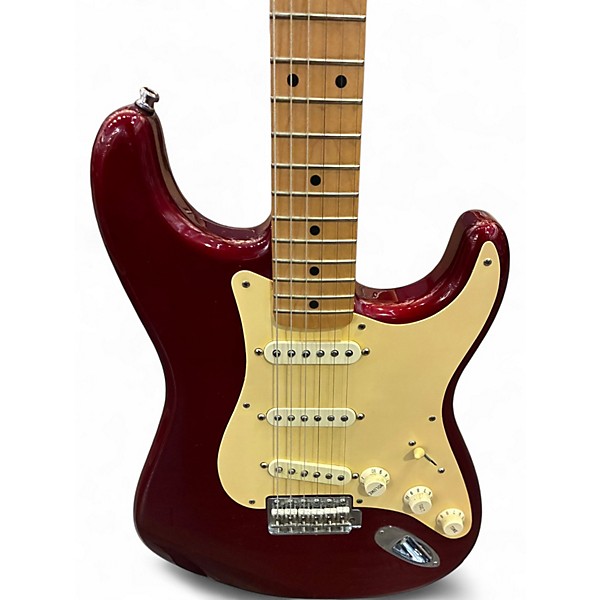 Used 2012 Fender Artist Series Jimmie Vaughan Tex-Mex Stratocaster Candy Apple Red Solid Body Electric Guitar