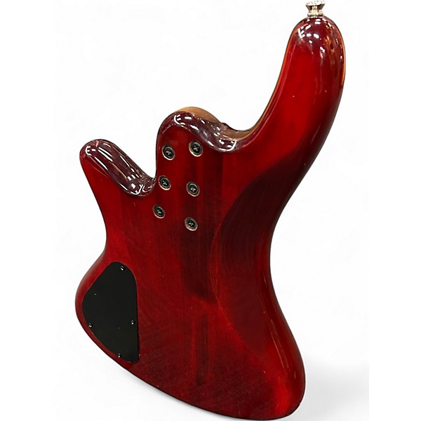 Used Schecter Guitar Research Stiletto Extreme 4 String Trans Red Electric Bass Guitar