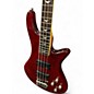 Used Schecter Guitar Research Stiletto Extreme 4 String Trans Red Electric Bass Guitar