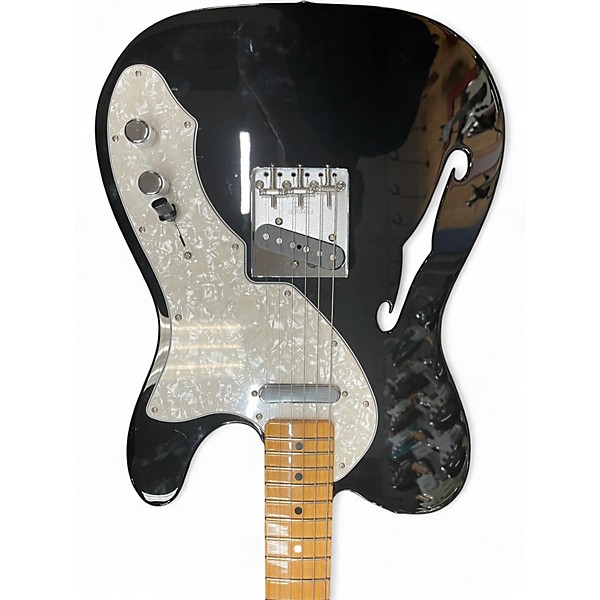 Used 2023 Fender Vintera II 60s Thinline Telecaster Black Hollow Body Electric Guitar
