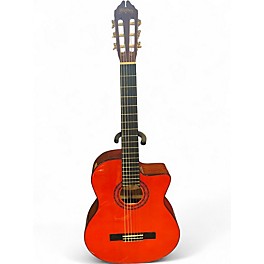 Used Washburn C5ce-a Trans Orange Classical Acoustic Electric Guitar