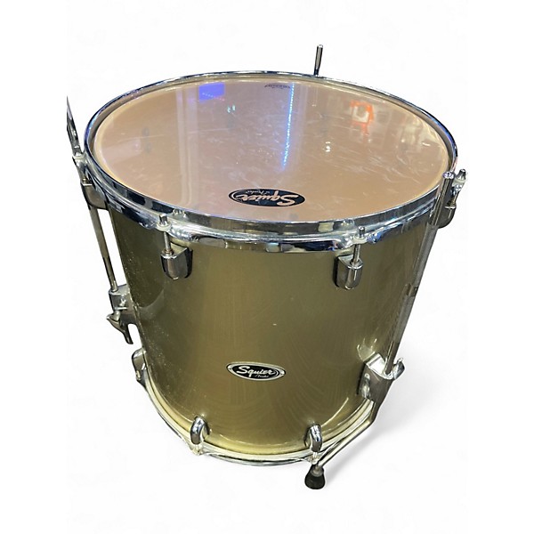 Used Squier 4 Piece Drum Kit Antique Gold Drum Kit