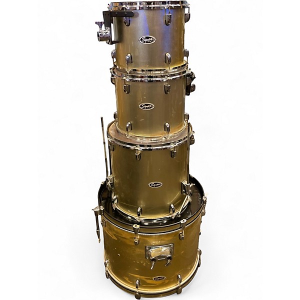 Used Squier 4 Piece Drum Kit Antique Gold Drum Kit