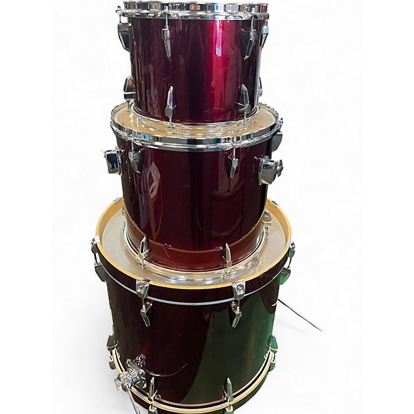 Used TAMA 3 Piece Rockstar Wine Red Drum Kit