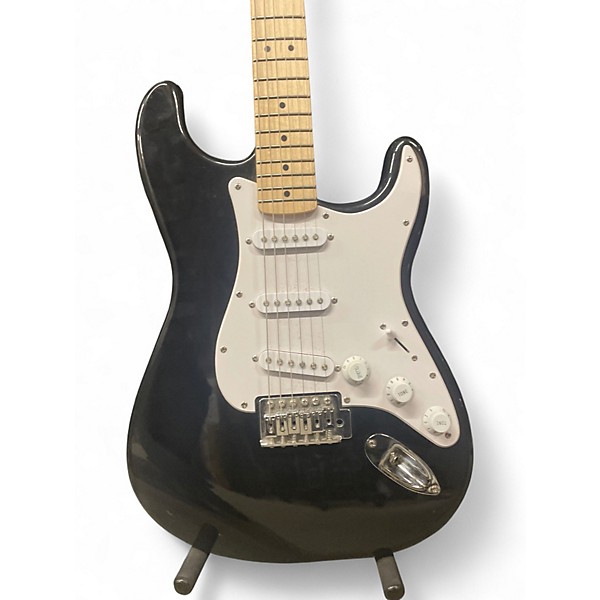 Used Squier Standard Stratocaster Black Solid Body Electric Guitar