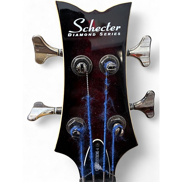Used Schecter Guitar Research Stiletto Extreme 4 String Black Cherry Electric Bass Guitar