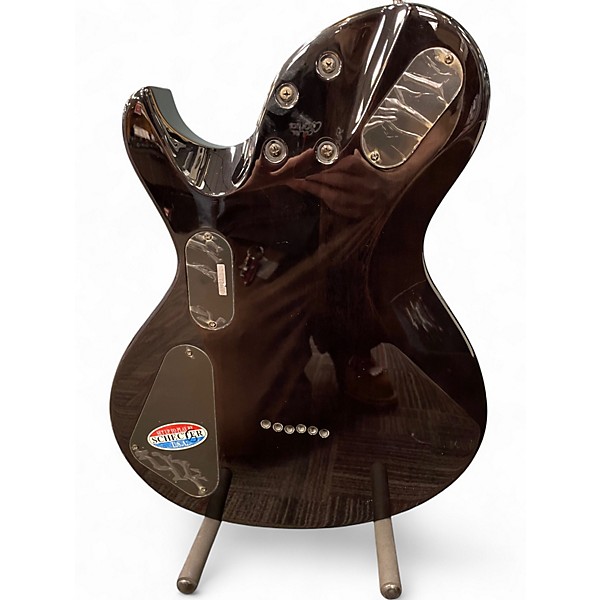 Used Schecter Guitar Research Damien Elite Solo See-Thru Black Solid Body Electric Guitar