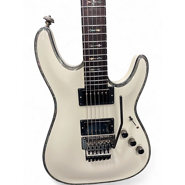 Used Schecter Guitar Research Hellraiser C1 FR Antique White Solid Body Electric Guitar