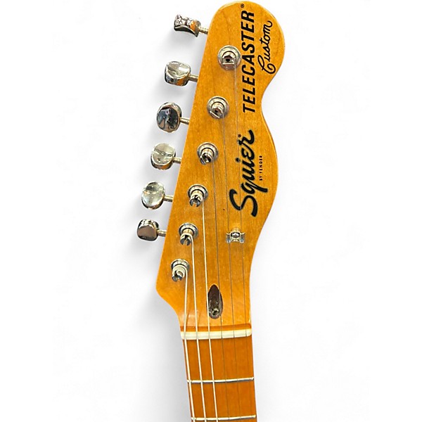 Used Squier Telecaster Custom Tobacco Sunburst Solid Body Electric Guitar