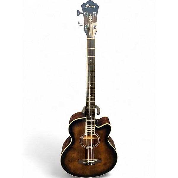 Used Ibanez AEB10E DARK VIOLIN SUNBURST Acoustic Bass Guitar