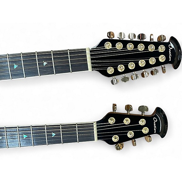 Used Ovation CSE225 Celebrity Double Neck Crimson Red Burst Acoustic Electric Guitar