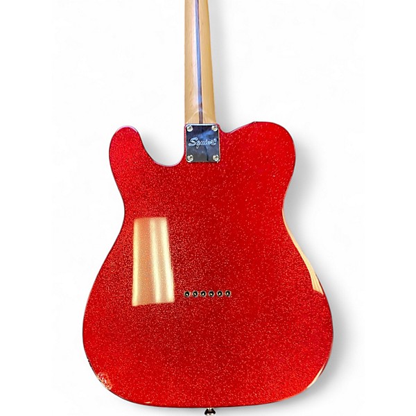 Used Squier Telecaster RED SPARKLE Solid Body Electric Guitar