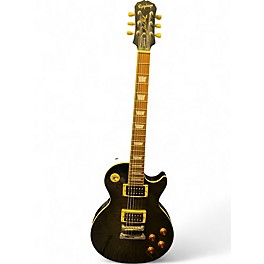 Used 2002 Epiphone Les Paul Classic Quilt Trans Black Solid Body Electric Guitar