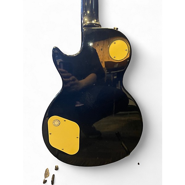 Used 2002 Epiphone Les Paul Classic Quilt Trans Black Solid Body Electric Guitar